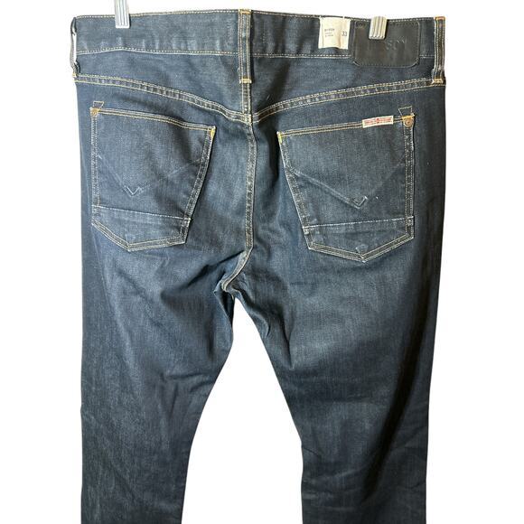 Hudson Men's Byron Five Pocket Straight Leg Jeans Blue Cotton Size 33 - Picture 3 of 6